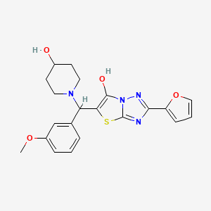 1-{[2-(furan-2-yl)-6-hydroxy-[1,2,4]triazolo[3,2-b][1,3]thiazol-5-yl](3-methoxyphenyl)methyl}piperidin-4-ol - 887222-73-3