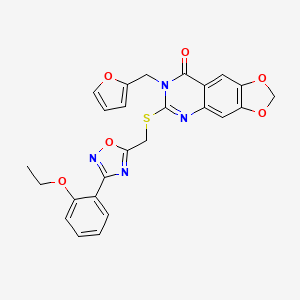 6-({[3-(2-ethoxyphenyl)-1,2,4-oxadiazol-5-yl]methyl}sulfanyl)-7-[(furan-2-yl)methyl]-2H,7H,8H-[1,3]dioxolo[4,5-g]quinazolin-8-one - 1115970-68-7