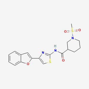 N-(4-(benzofuran-2-yl)thiazol-2-yl)-1-(methylsulfonyl)piperidine-3-carboxamide - 1060168-75-3