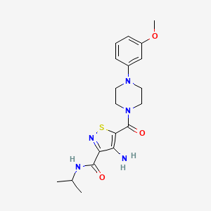 4-amino-5-[4-(3-methoxyphenyl)piperazine-1-carbonyl]-N-(propan-2-yl)-1,2-thiazole-3-carboxamide - 1286711-45-2