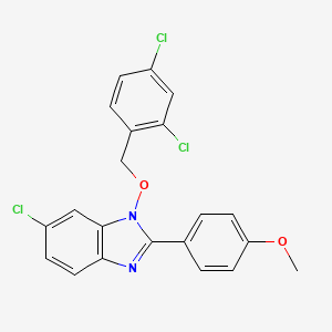 6-chloro-1-[(2,4-dichlorobenzyl)oxy]-2-(4-methoxyphenyl)-1H-1,3-benzimidazole - 329235-03-2