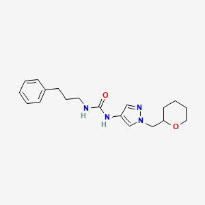 3-{1-[(oxan-2-yl)methyl]-1H-pyrazol-4-yl}-1-(3-phenylpropyl)urea - 2034374-57-5