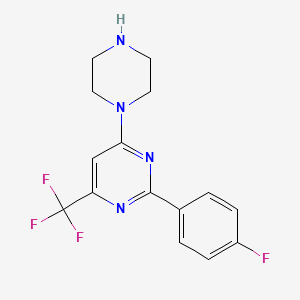 2-(4-fluorophenyl)-4-(piperazin-1-yl)-6-(trifluoromethyl)pyrimidine - 1443978-61-7