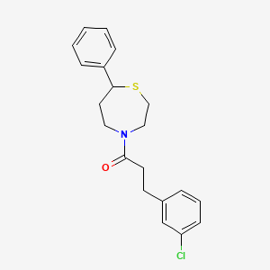 3-(3-Chlorophenyl)-1-(7-phenyl-1,4-thiazepan-4-yl)propan-1-one - 1705760-00-4