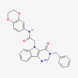 2-{3-benzyl-4-oxo-3H,4H,5H-pyrimido[5,4-b]indol-5-yl}-N-(2,3-dihydro-1,4-benzodioxin-6-yl)acetamide - 1189464-35-4