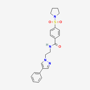 N-(2-(4-phenyl-1H-pyrazol-1-yl)ethyl)-4-(pyrrolidin-1-ylsulfonyl)benzamide - 2034512-13-3