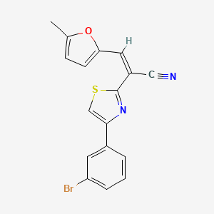 (Z)-2-(4-(3-bromophenyl)thiazol-2-yl)-3-(5-methylfuran-2-yl)acrylonitrile - 423739-55-3
