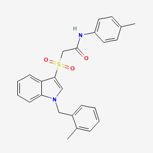 2-((1-(2-methylbenzyl)-1H-indol-3-yl)sulfonyl)-N-(p-tolyl)acetamide - 850932-83-1
