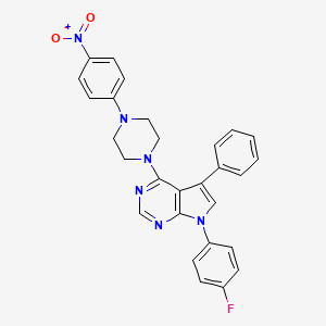 7-(4-fluorophenyl)-4-(4-(4-nitrophenyl)piperazin-1-yl)-5-phenyl-7H-pyrrolo[2,3-d]pyrimidine - 477240-43-0