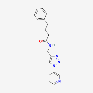 4-phenyl-N-((1-(pyridin-3-yl)-1H-1,2,3-triazol-4-yl)methyl)butanamide - 2034463-08-4
