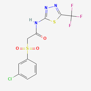 2-[(3-chlorophenyl)sulfonyl]-N-[5-(trifluoromethyl)-1,3,4-thiadiazol-2-yl]acetamide - 339014-04-9