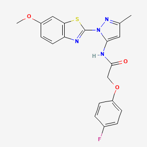 2-(4-fluorophenoxy)-N-(1-(6-methoxybenzo[d]thiazol-2-yl)-3-methyl-1H-pyrazol-5-yl)acetamide - 1171336-25-6