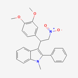 3-[1-(3,4-dimethoxyphenyl)-2-nitroethyl]-1-methyl-2-phenyl-1H-indole - 314257-90-4