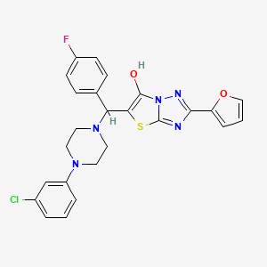 5-{[4-(3-chlorophenyl)piperazin-1-yl](4-fluorophenyl)methyl}-2-(furan-2-yl)-[1,2,4]triazolo[3,2-b][1,3]thiazol-6-ol - 887222-20-0