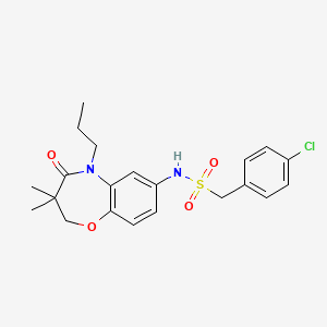 1-(4-chlorophenyl)-N-(3,3-dimethyl-4-oxo-5-propyl-2,3,4,5-tetrahydrobenzo[b][1,4]oxazepin-7-yl)methanesulfonamide - 921915-09-5