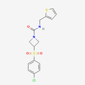 3-(4-chlorobenzenesulfonyl)-N-[(thiophen-2-yl)methyl]azetidine-1-carboxamide - 1704613-52-4