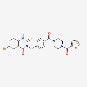 6-Bromo-3-({4-[4-(furan-2-carbonyl)piperazine-1-carbonyl]phenyl}methyl)-2-sulfanylidene-1,2,3,4-tetrahydroquinazolin-4-one - 422287-47-6