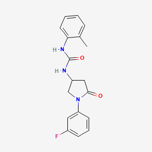 1-(1-(3-Fluorophenyl)-5-oxopyrrolidin-3-yl)-3-(o-tolyl)urea - 894028-59-2