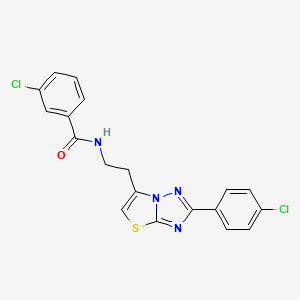 3-chloro-N-(2-(2-(4-chlorophenyl)thiazolo[3,2-b][1,2,4]triazol-6-yl)ethyl)benzamide - 891097-22-6