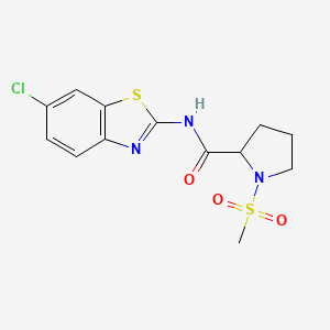 N-(6-chloro-1,3-benzothiazol-2-yl)-1-methanesulfonylpyrrolidine-2-carboxamide - 1100757-95-6