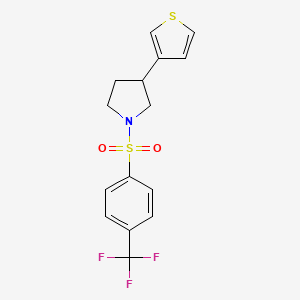 3-(Thiophen-3-yl)-1-((4-(trifluoromethyl)phenyl)sulfonyl)pyrrolidine - 2177366-47-9
