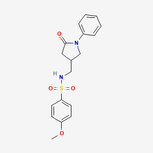 4-methoxy-N-((5-oxo-1-phenylpyrrolidin-3-yl)methyl)benzenesulfonamide - 954604-41-2