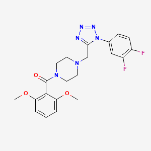 (4-((1-(3,4-difluorophenyl)-1H-tetrazol-5-yl)methyl)piperazin-1-yl)(2,6-dimethoxyphenyl)methanone - 1040677-73-3