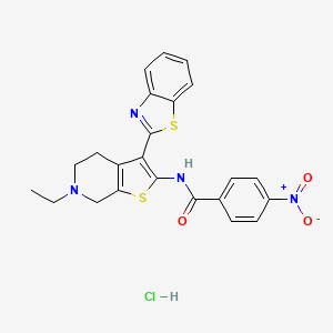 N-(3-(benzo[d]thiazol-2-yl)-6-ethyl-4,5,6,7-tetrahydrothieno[2,3-c]pyridin-2-yl)-4-nitrobenzamide hydrochloride - 1216690-85-5