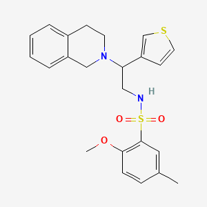 2-methoxy-5-methyl-N-[2-(1,2,3,4-tetrahydroisoquinolin-2-yl)-2-(thiophen-3-yl)ethyl]benzene-1-sulfonamide - 955767-89-2