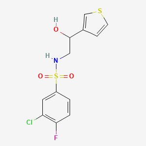 3-chloro-4-fluoro-N-(2-hydroxy-2-(thiophen-3-yl)ethyl)benzenesulfonamide - 1257548-28-9