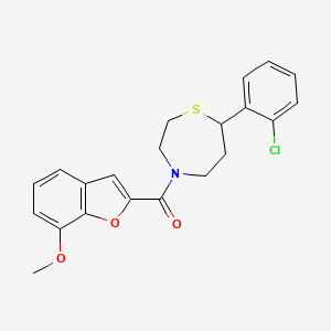 (7-(2-Chlorophenyl)-1,4-thiazepan-4-yl)(7-methoxybenzofuran-2-yl)methanone - 1797289-26-9