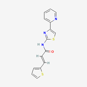 (E)-N-(4-(pyridin-2-yl)thiazol-2-yl)-3-(thiophen-2-yl)acrylamide - 476317-59-6