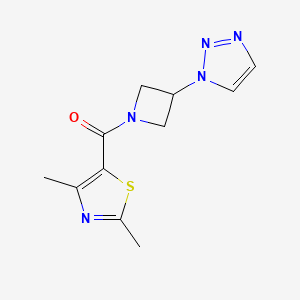 1-[1-(2,4-dimethyl-1,3-thiazole-5-carbonyl)azetidin-3-yl]-1H-1,2,3-triazole - 2197683-22-8
