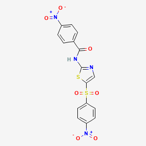 4-nitro-N-(5-((4-nitrophenyl)sulfonyl)thiazol-2-yl)benzamide - 349613-92-9