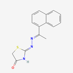 2-{2-[1-(Naphthalen-1-yl)ethylidene]hydrazin-1-yl}-4,5-dihydro-1,3-thiazol-4-one - 554436-97-4