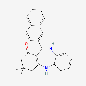 14,14-dimethyl-10-(naphthalen-2-yl)-2,9-diazatricyclo[9.4.0.0^{3,8}]pentadeca-1(11),3,5,7-tetraen-12-one - 886644-59-3