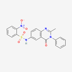 N-(2-methyl-4-oxo-3-phenyl-3,4-dihydroquinazolin-6-yl)-2-nitrobenzene-1-sulfonamide - 1105238-40-1