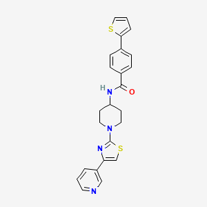 N-(1-(4-(pyridin-3-yl)thiazol-2-yl)piperidin-4-yl)-4-(thiophen-2-yl)benzamide - 1798672-05-5