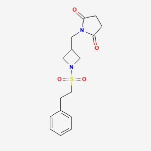 1-((1-(Phenethylsulfonyl)azetidin-3-yl)methyl)pyrrolidine-2,5-dione - 2195954-37-9