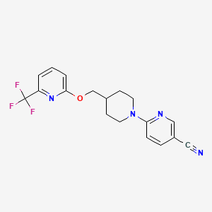 6-[4-({[6-(Trifluoromethyl)pyridin-2-yl]oxy}methyl)piperidin-1-yl]pyridine-3-carbonitrile - 2198845-28-0