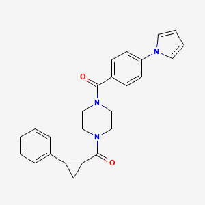 (4-(4-(1H-pyrrol-1-yl)benzoyl)piperazin-1-yl)(2-phenylcyclopropyl)methanone - 1209348-11-7