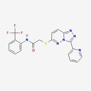 2-((3-(pyridin-2-yl)-[1,2,4]triazolo[4,3-b]pyridazin-6-yl)thio)-N-(2-(trifluoromethyl)phenyl)acetamide - 868967-63-9