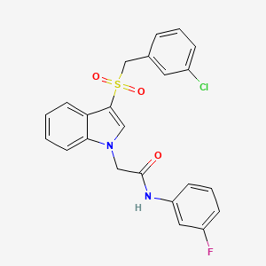 2-{3-[(3-chlorophenyl)methanesulfonyl]-1H-indol-1-yl}-N-(3-fluorophenyl)acetamide - 895998-69-3