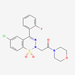 2-(6-chloro-4-(2-fluorophenyl)-1,1-dioxido-2H-benzo[e][1,2,3]thiadiazin-2-yl)-1-morpholinoethanone - 1428372-10-4
