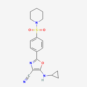 5-(CYCLOPROPYLAMINO)-2-[4-(PIPERIDINE-1-SULFONYL)PHENYL]-1,3-OXAZOLE-4-CARBONITRILE - 941243-72-7