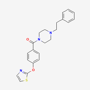 (4-Phenethylpiperazin-1-yl)(4-(thiazol-2-yloxy)phenyl)methanone - 2034322-68-2