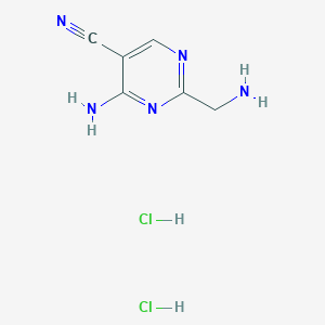 4-Amino-2-(aminomethyl)pyrimidine-5-carbonitrile;dihydrochloride - 2377033-42-4