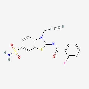 (Z)-2-fluoro-N-(3-(prop-2-yn-1-yl)-6-sulfamoylbenzo[d]thiazol-2(3H)-ylidene)benzamide - 865182-46-3
