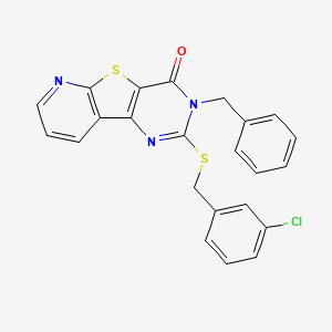 5-benzyl-4-[(3-chlorophenyl)methylsulfanyl]-8-thia-3,5,10-triazatricyclo[7.4.0.02,7]trideca-1(9),2(7),3,10,12-pentaen-6-one - 1223817-13-7