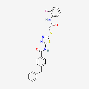 4-benzyl-N-(5-((2-((2-fluorophenyl)amino)-2-oxoethyl)thio)-1,3,4-thiadiazol-2-yl)benzamide - 392298-63-4